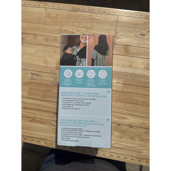 NEW Moby Ring Sling 8-33 Lbs, Onyx - Picture 4 of 4